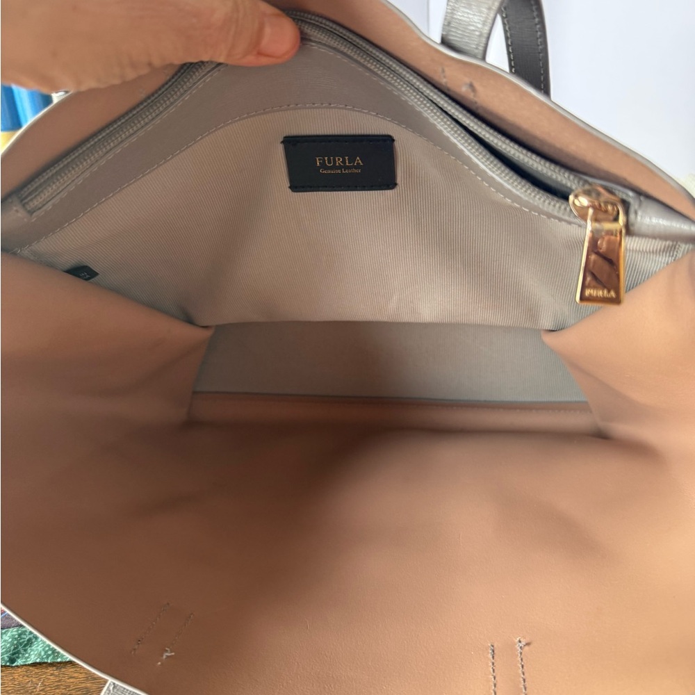Furla Elegant Gray and Tan Tote - Picture 10 of 10